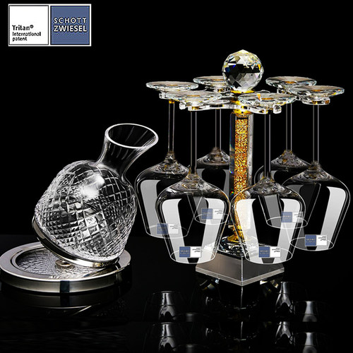 德国进口SCHOTT轻奢高档家用不倒翁旋转醒酒器高脚杯子红酒杯套装