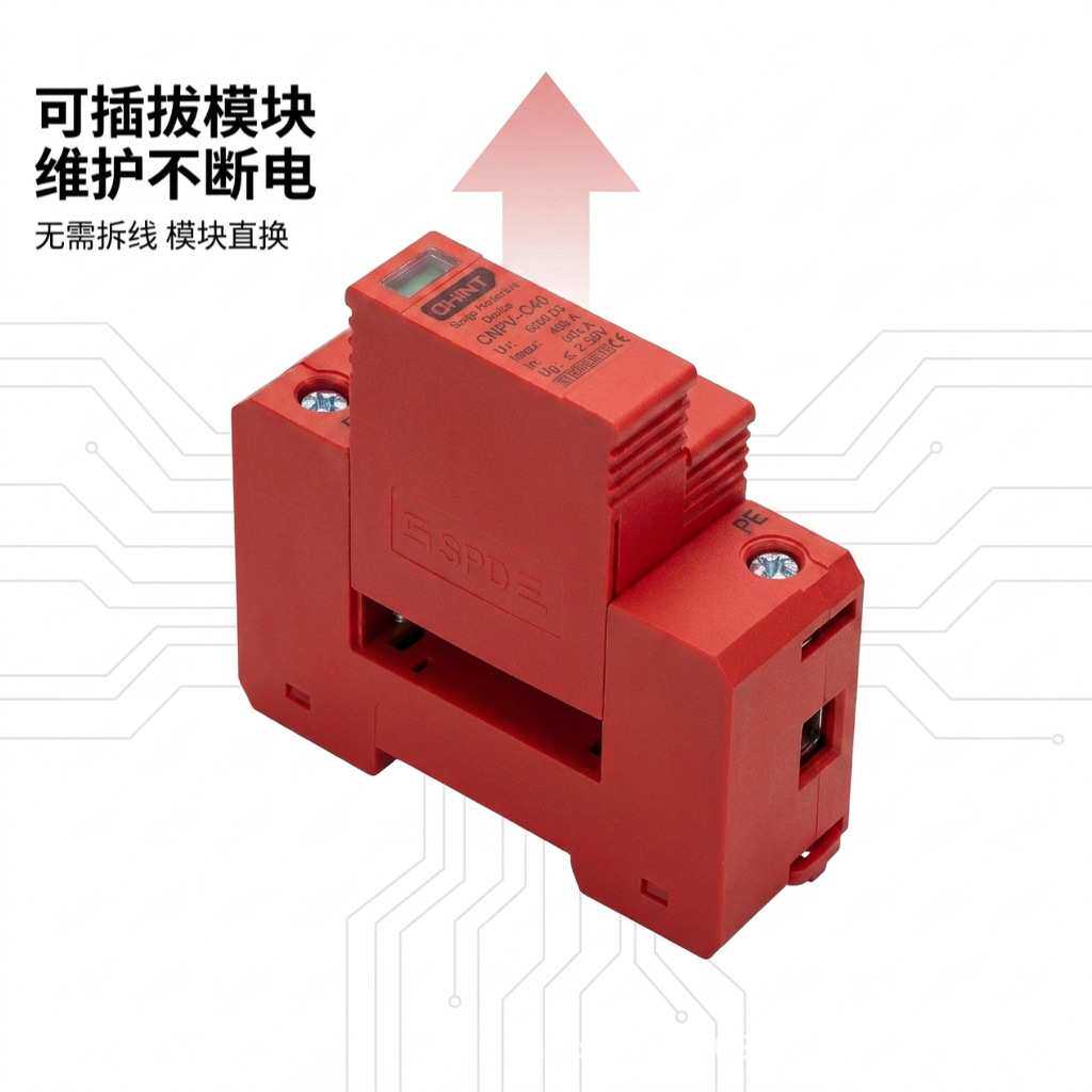 国标浪涌保护器SPD电涌保护器直流DC600V避雷器C级防雷器2P40kA