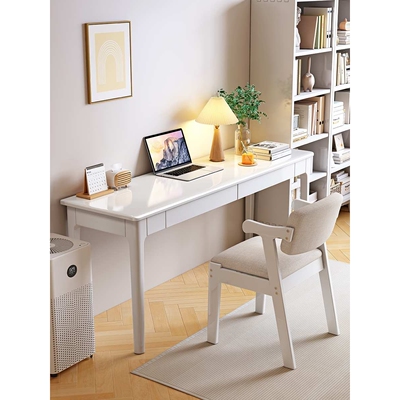 ?全实木窄书桌40/45cm宽办公桌家用电脑桌子卧室小户型学习写字