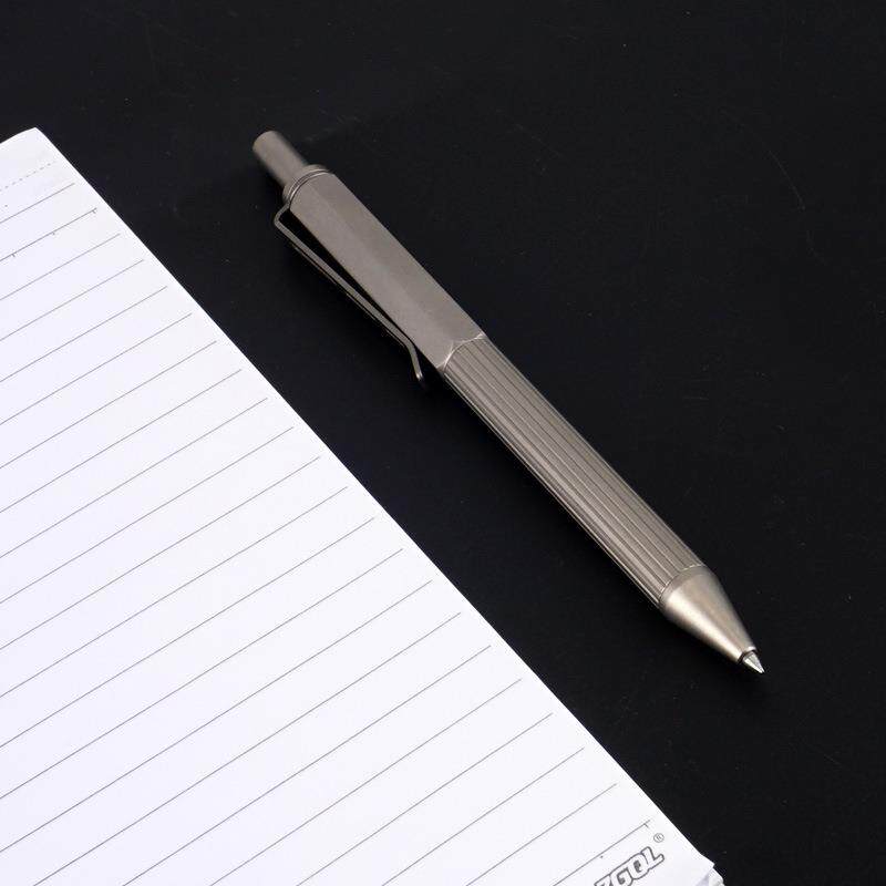 现货高档钛合金写字笔按动式中性圆珠商务办公便携随身金属签字笔