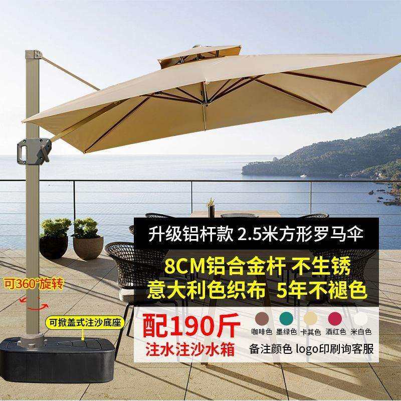 户外遮阳伞庭院伞露台阳台摆摊大太阳伞别墅花园室外灯条珠罗马伞