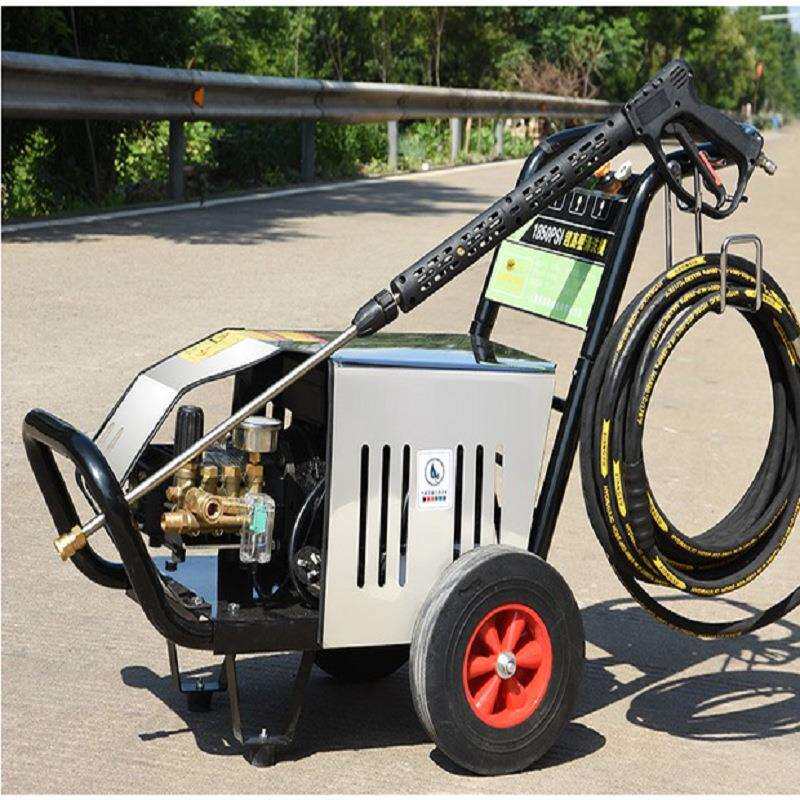 不锈钢220v380v高压商用清洗机洗车场专用高压洗车机刷车泵轮式