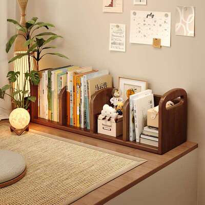 实木飘窗置物架收纳储物柜子家用阳台空间改造神器日式窗台小书架