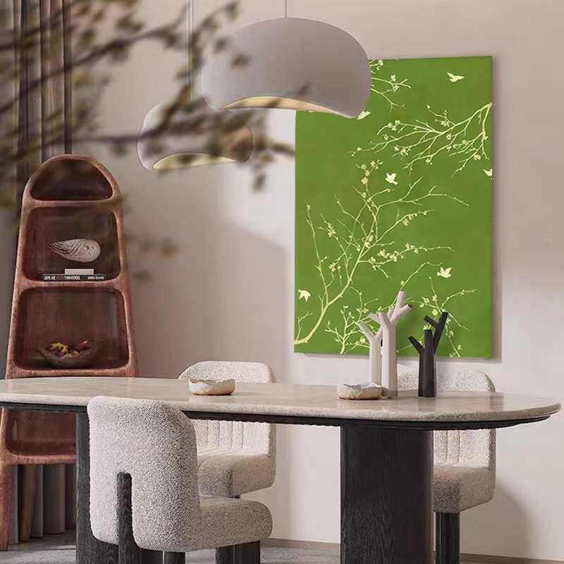 繁花》中古风客厅装饰画小众艺术无框挂画新中式餐厅卧室玄关壁画