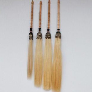 太极拂尘真马尾拂尘佛尘尘拂蝇甩子道具桃木葫芦杆送包收纳袋