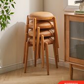 实木凳子餐凳软包日式 木凳圆凳茶几凳沙发凳简约梳妆凳家用矮凳子