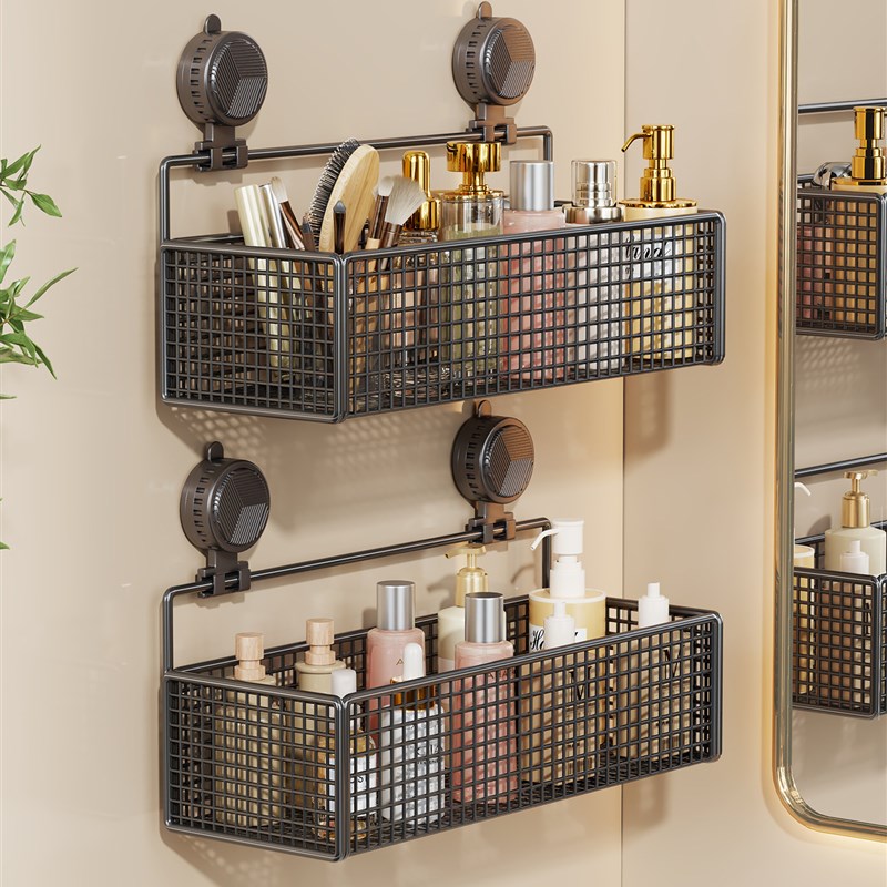 吸盘置物架卫生间浴室免打孔神器厕所洗漱台洗手间W挂墙上收纳架