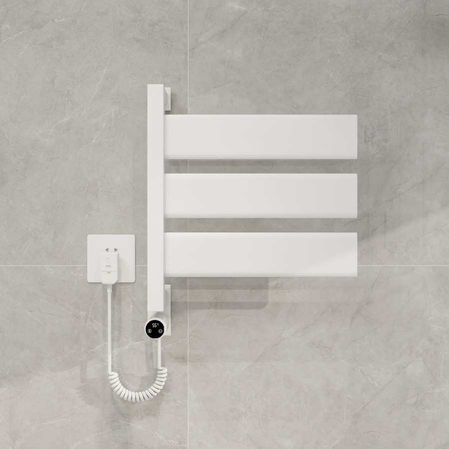 跨境智能太空铝电热毛巾架整机加热烘干免打孔浴室不锈钢置物架