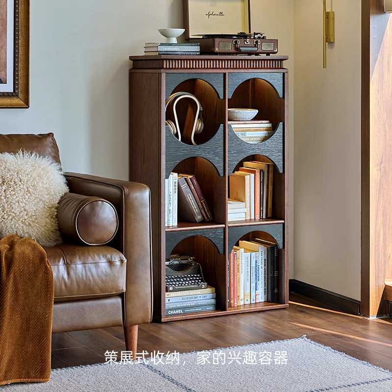 环梦三层柜法式复古双色实木展示柜玄关柜子客厅书柜电视边柜置物