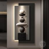 石来运画转玄感关装 饰现代轻奢寓GIA意好挂画高级户入正对门墙壁