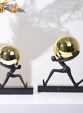 代轻奢客电视柜书柜玄关办公艺术抽象人室物摆现件乔厅BJ0234迁装