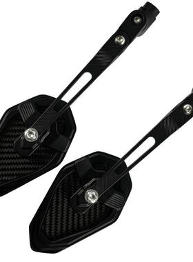 定制摩托车23827改后装视合镜倒车辅助镜电动车真碳纤维铝清金高