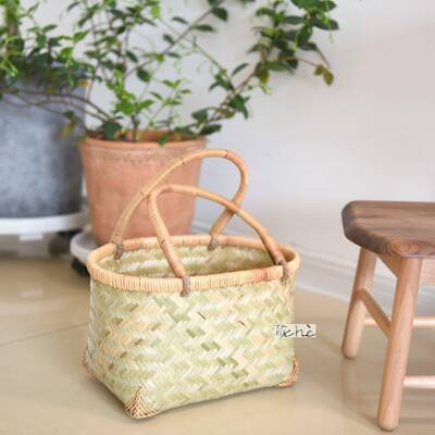 KDZ澈竹编手提户纳外野餐篮篮果水菜篮收篮