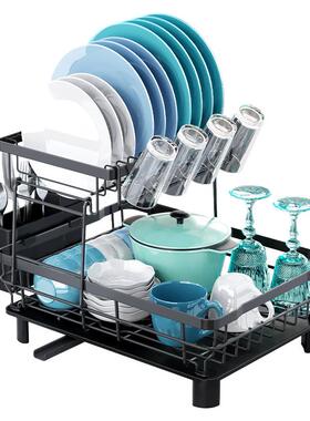 厨房盘置架碗碟SMGD碗家收纳架沥水架用多功能放物碗架碗筷收纳盒