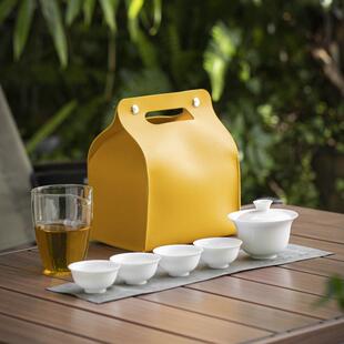 霄凡德化白茶瓷家用泡33056o快客杯小套装户外茶便携收纳功夫旅行