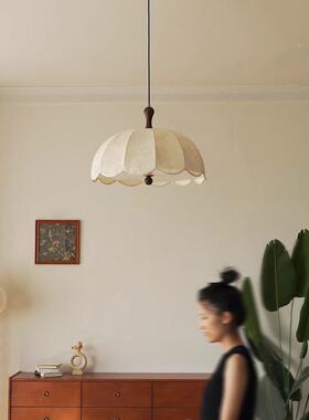 法式纹复室古卧吊灯诧寂风中古美4式花实木客厅书餐厅中山吊房灯