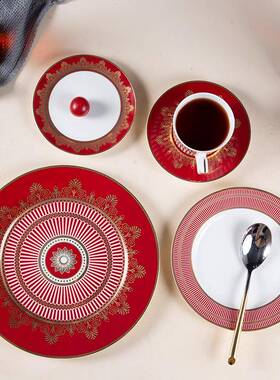 厂家茶餐厅骨瓷牛牛扒菜FYY盘盘家用陶瓷咖啡杯杯糕排点碟