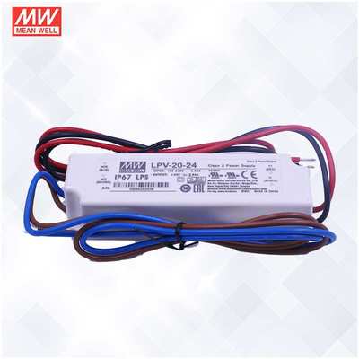 明纬防水电源LPV-20-12V24V20W塑胶壳驱动户外电源恒压 开关电源