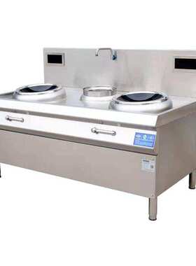 商用电磁灶15kw双头单尾小炒炉12kw单眼电灶台双炒一温灶