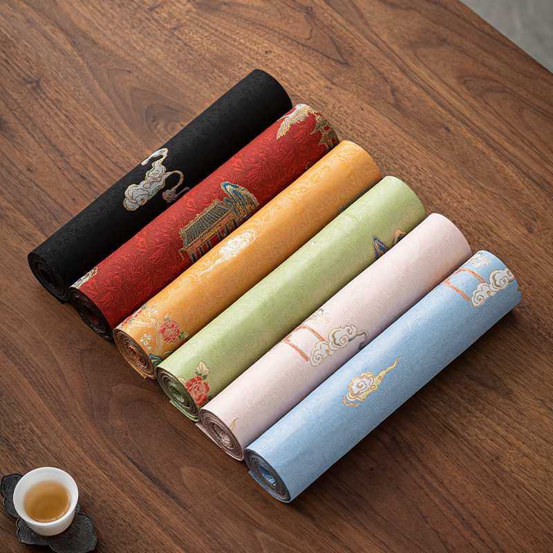 中式茶席防水香云纱桌旗中式茶台茶布艺茶桌垫禅意茶盘垫茶台桌布,3C数码配件,USB灯,淘宝优惠券,粉丝福利购,淘宝优惠卷