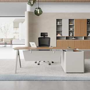 经理桌主管办公桌老板桌带侧柜班台电脑桌厂家直销防火耐用书桌