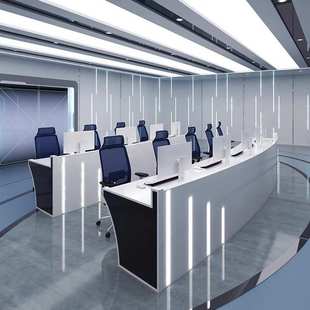 弧形钢木指挥中心控制台烤漆安防指挥数字网络中心监控台调度台