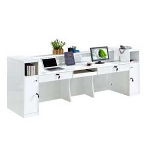 智丰办公家具厂办公家具绿色烤漆前台接待台办公桌台收银台服务台