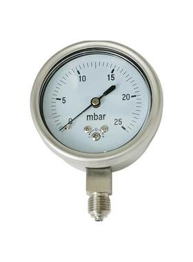 全不锈钢膜盒压力表微压表低压径向立装YEBF60 25mbar G1/4工厂供