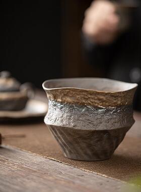 缸陶禾建水粗陶瓷鎏金铁慕44422釉茶渣废水缸茶洗杯洗桌面摆件茶