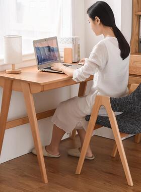 实北木餐椅书椅桌椅牛角40613椅欧约办简公凳子靠背餐厅子扶手高