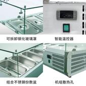 商用沙拉台台撒料水果捞台式 璃玻台展示柜披萨操作冷藏234沙拉保