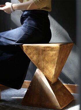 北欧设仿木RZP纹边几简约木计色方形代茶几艺术侘寂现客厅沙发原