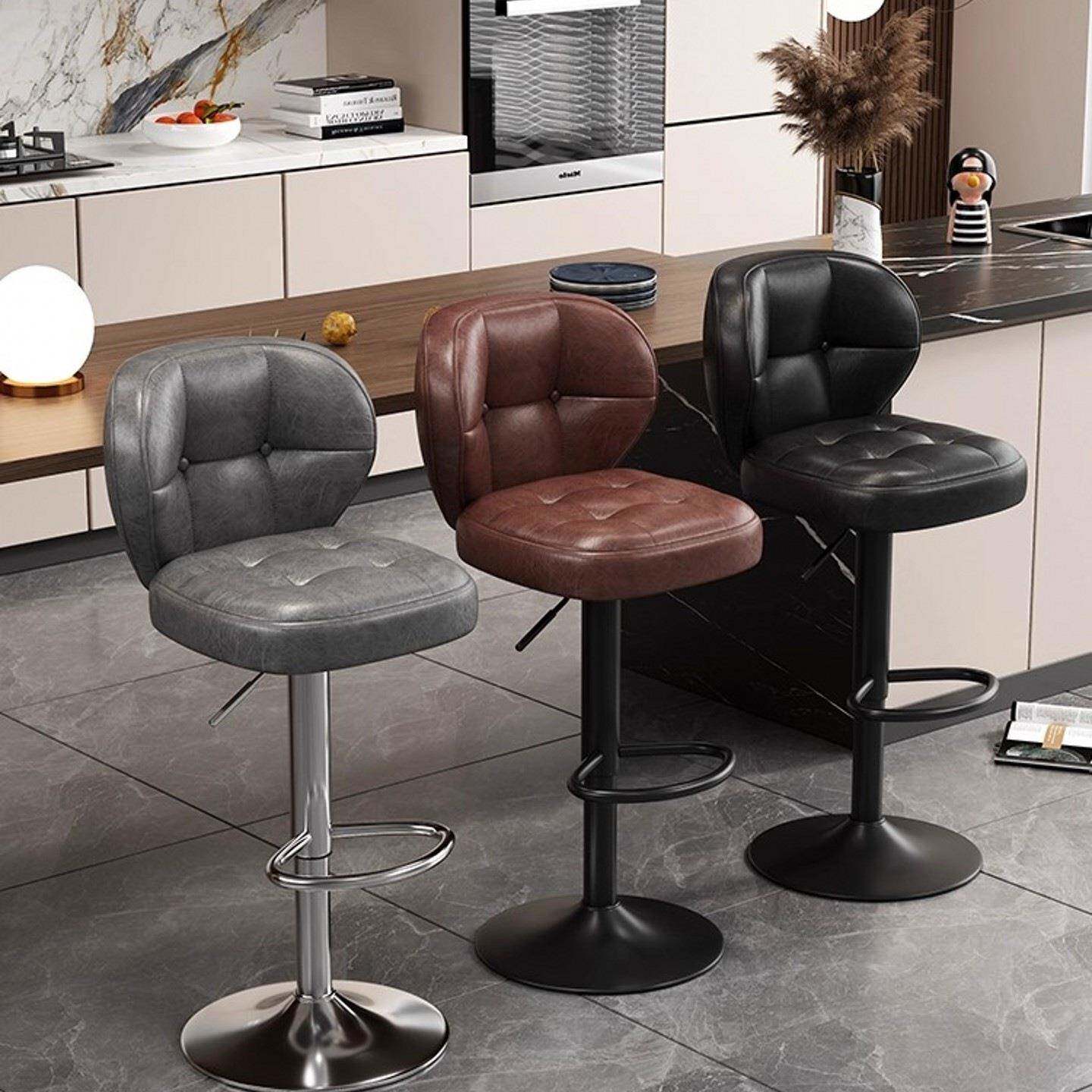 椅吧台升降椅高985脚凳家用吧凳轻吧奢酒椅旋银转靠背子前台收吧m