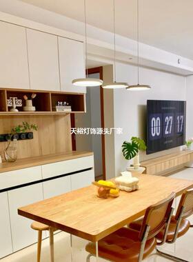 餐厅吊灯410奶油饭风三头意飞碟现代简约创高级感厅餐桌吧中山台