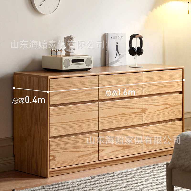 海贻卧室床尾电视柜六斗柜梳妆柜落地三斗九斗柜实木收纳储物柜