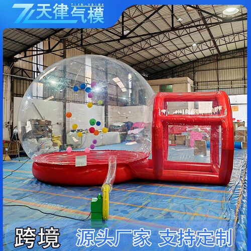 加厚速开充气泡泡屋防风帐篷户外透明星空露营bubble house闭气底