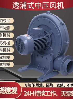 透浦式直叶鼓风机PF150-3吹绒机充棉用大风量2200w耐高温中压风机