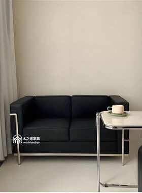 柯布西耶LC2黑色双人沙发服装店休息区摄影基地办公室接待小户型