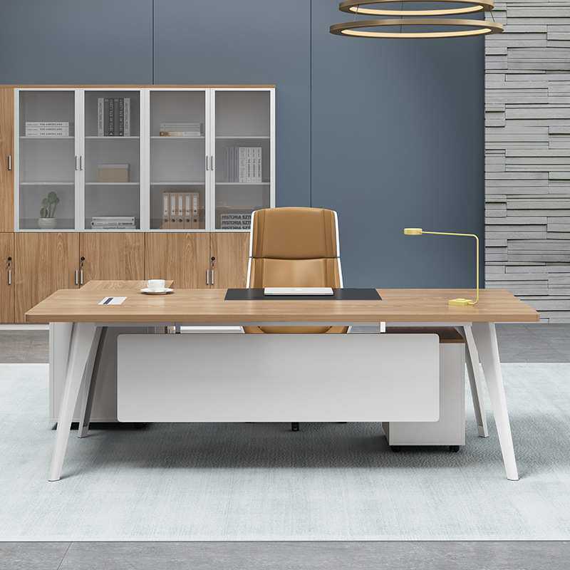 老板桌简约现代新中式办公桌单人实木大板桌椅组合总经理总裁桌子