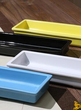 日式花器插小原流瓷花器长方形盘花花排列盛花道KKM花课陶用标准