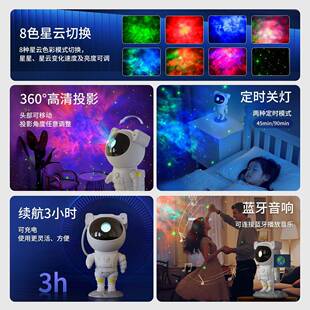 宇航员动态星空投影灯室氛围灯灯星空顶摆床头创意件小夜37747星