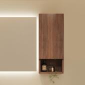 胡间桃色卫生壁柜储338物边柜壁挂置厕所窄实木物架浴室柜上方式