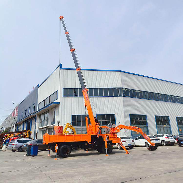 市政电杆维护吊挖一体机四不像挖吊两用自卸车园林移栽用四驱车