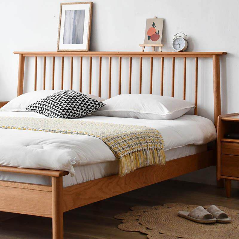 北欧风格温莎床日式家具全实木现代简约双人1.5米1.8m主卧原木