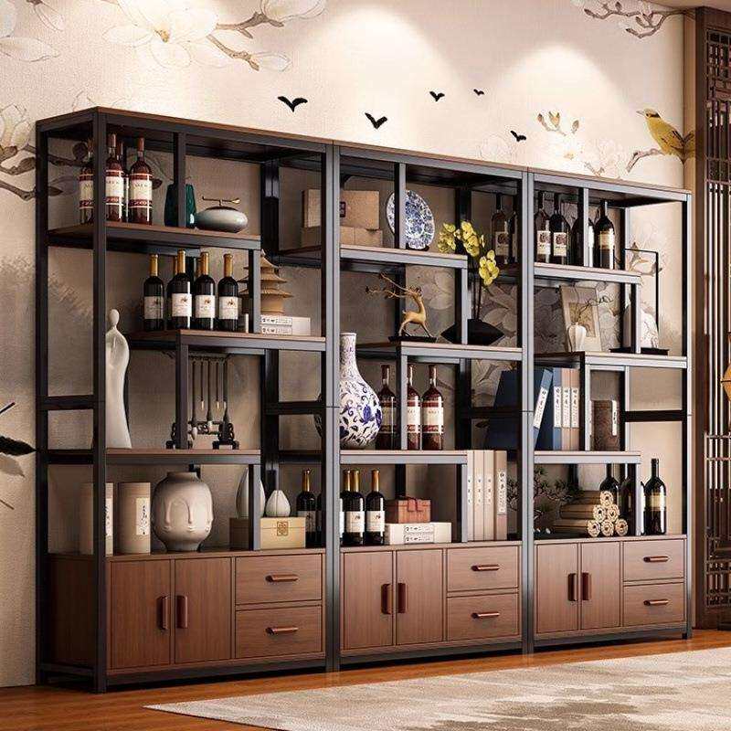 餐厅餐边柜铁艺博古架书架酒架酒柜置物架屏风办公室隔断柜客厅