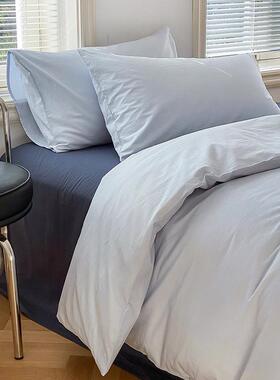 全棉水洗棉四件套40sA类母婴级极简风床上用品床笠套件