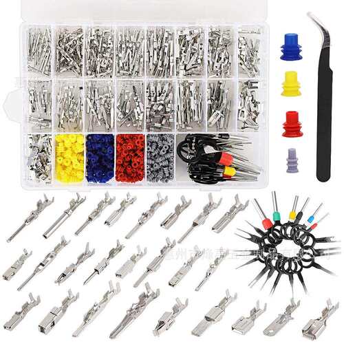跨境660PCS1-6.3mm汽车连接器配件插针公母插头压接接线端子