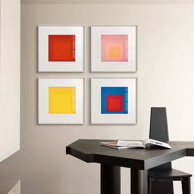 JosefAlbers波普风抽象方块渐变彩色高级正方形组合墙壁装饰挂画