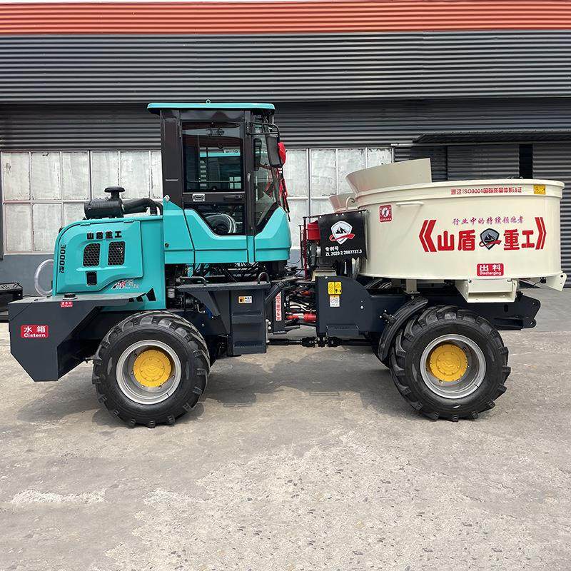 平口全自动混凝土移动罐朝天锅装载机混凝土搅拌运输车多功能