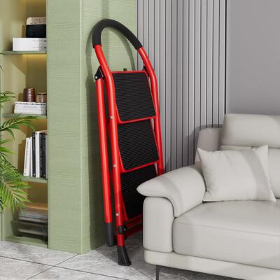 家式用人梯便携折叠圆头折叠梯子二三步踏步凳加宽登高字爬梯四厂